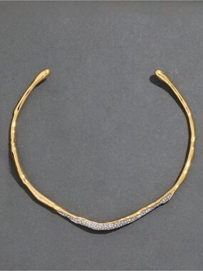 ALEXIS BITTAR Solanales Skinny Collar Necklace Gold Clear CZ MY27 JL19